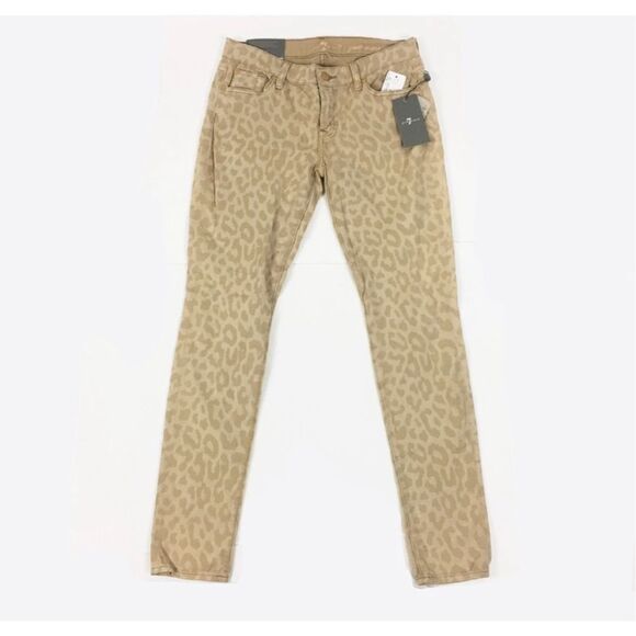 7 For All Mankind Denim - 7 For All Mankind Gwenevere Cheetah print neutral super skinny jeans 31 $189 ret